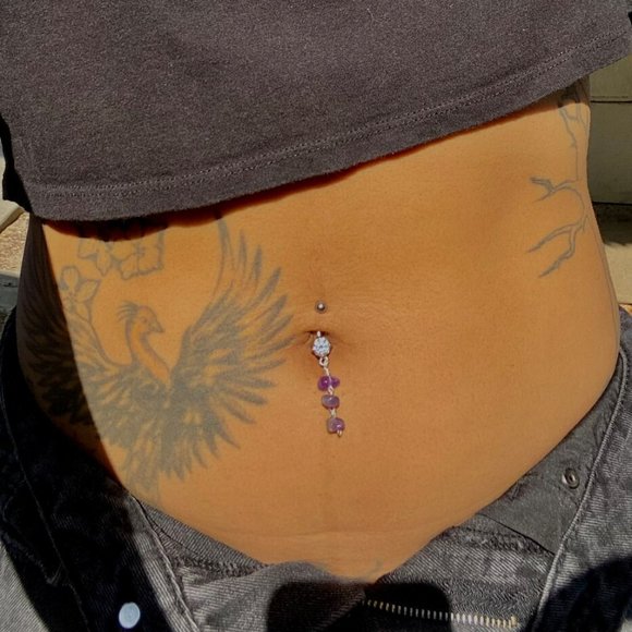 SOULFUL NATURE Amethyst Belly Button Ring - Picture 8 of 8